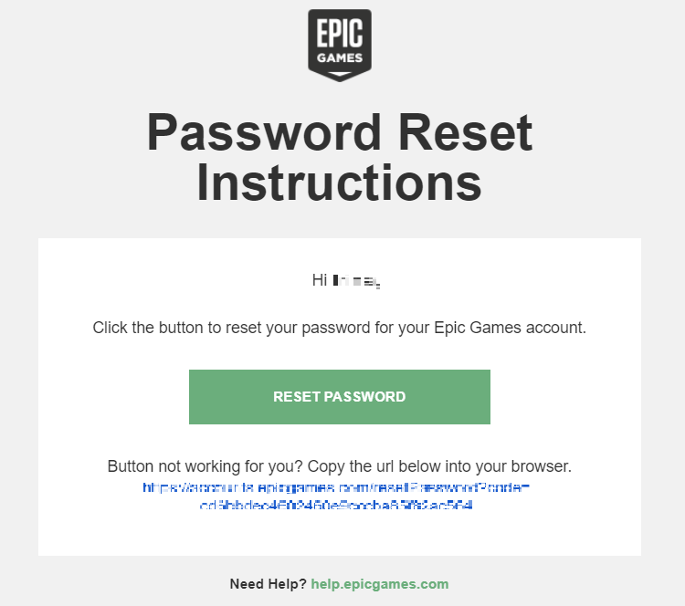 epic games account password reset instructions email