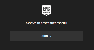 epic games account password reset successful