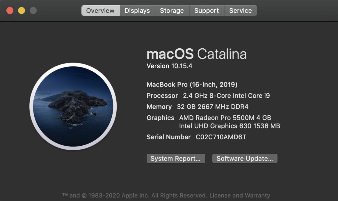 Finestra Info su questo Mac