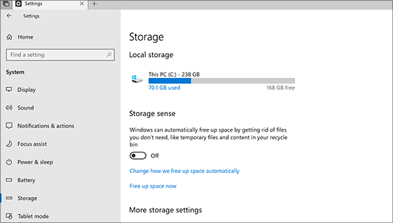 Windowsのハードドライブの空き容量を確認。